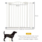 Adjustable Pet Gate - 74-87cm, Metal, Auto-Close, White