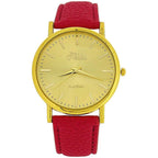 Women's Analogue Watch - Jumbo Gold Dial with Pink Leather Strap