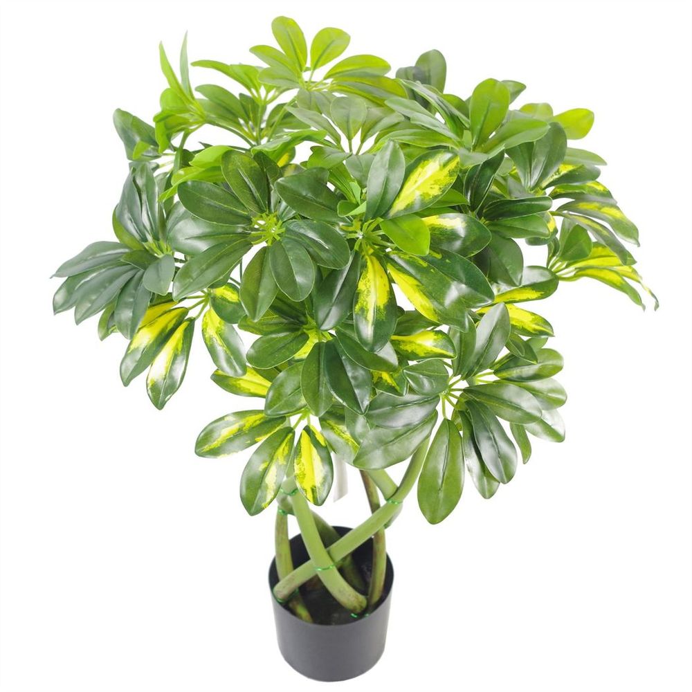 70cm Artificial Plant Bonsai Bush Twisted Stem Golden Capella with Arboricola Detail