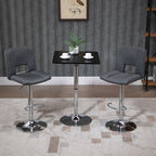 Versatile Adjustable Bar Table - Black/Silver Frame - Ideal for Any Space