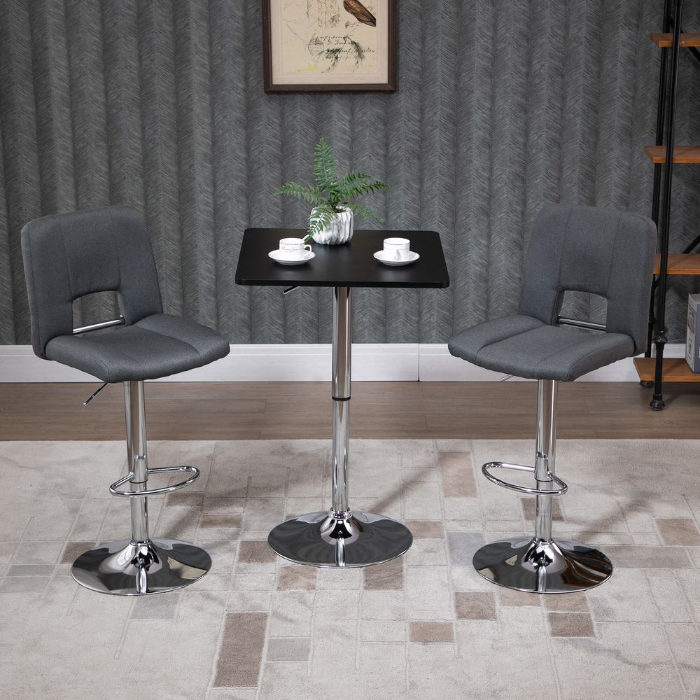 Versatile Adjustable Bar Table - Black/Silver Frame - Ideal for Any Space