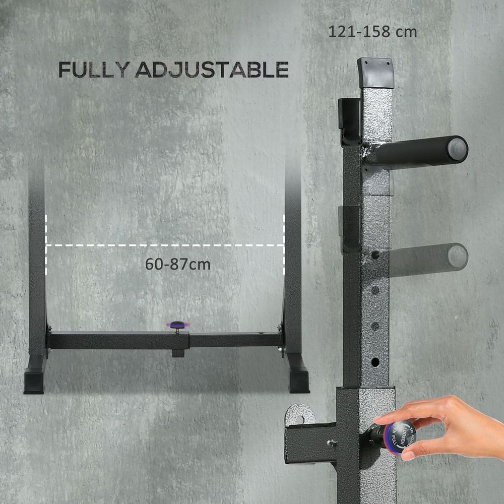 Heavy Duty Squat Rack, Adjustable Weight Barbell Stand, for Home, Gym