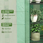 Mini Greenhouse: 4 Tier Shelves, Portable & Durable, 170H x 120W x 50Dcm, Green