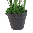 65cm Artificial Large Leaf Bamboo Shrub Plant & Copper Metal Planter