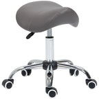 PU Leather Saddle Stool: Adjustable Height, Molded Padded Seat, Professional Salon Quality
