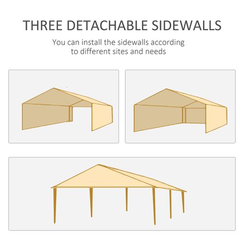 6m x 3m Garden Gazebo Marquee Canopy Party Tent Canopy Patio Green