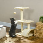 Premium 72cm Cat Tree Climbing Tower - Sisal Scratching Post - Cream White