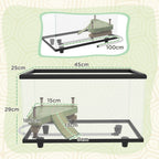 Turtle Tank 28L Glass Turtle Aquarium w/ Easy-Drain 45 x 25 x 29cm