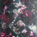 Exquisite Floral Collage - Plum & Teal