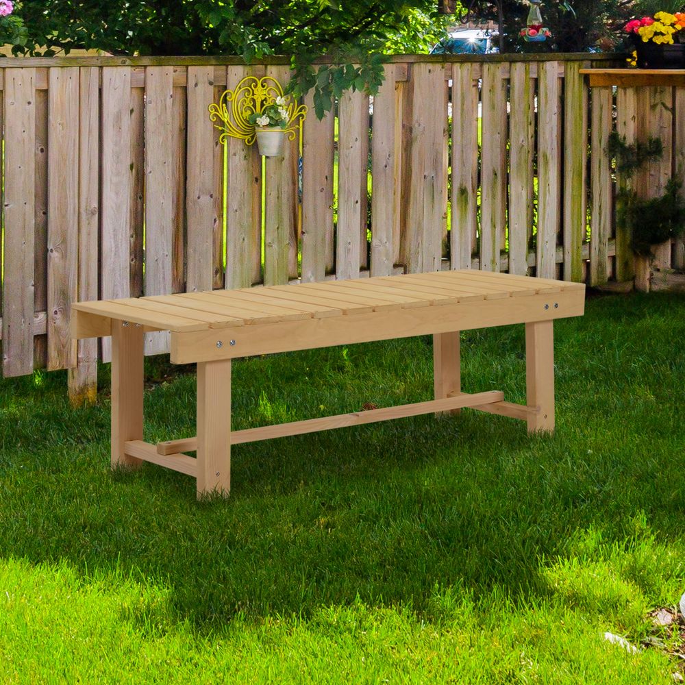 2-Seater Outdoor Garden Fir Wood Patio Bench
