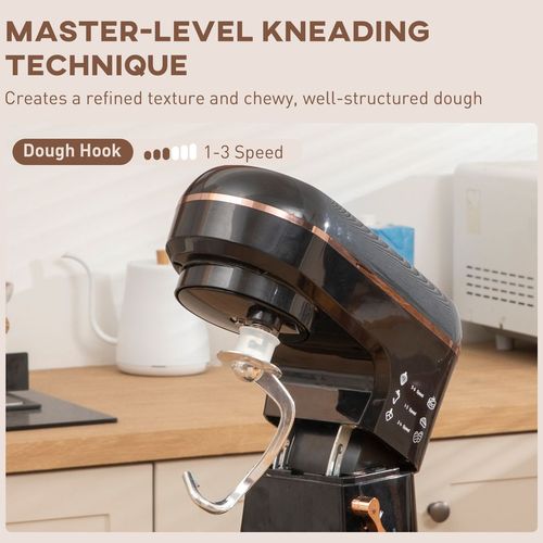 Electric Stand Mixer, 5L Food Mixer with Dough Hook, Whisk, Black