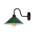 Vintage Green Wall Light Fixture, Cone Shape Shade, E27 Base, Dimmable, 3 Year