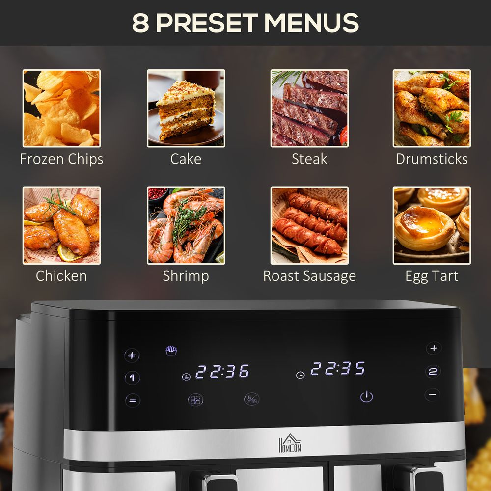 Dual Zone Air Fryer 8.5L with SYNCFinish 2700W - 2x the Taste, Double the Speed, Precision
