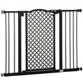 74-105 cm Pet Safety Gate Pressure Fit Stair with Double Locking, Black