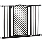 74-105 cm Pet Safety Gate Pressure Fit Stair with Double Locking, Black