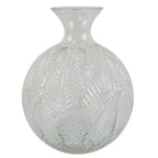 26cm Clear Fern Print Glass Bottle Vase, Hand-Finished - for Real & Artificial Flowers - Unique Variations