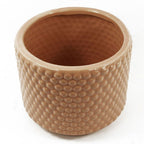 Pink Peach Raised Dots Ceramic Plant Pot: 15x15x12.5cm, Versatile & Luxurious, for Indoor Decor