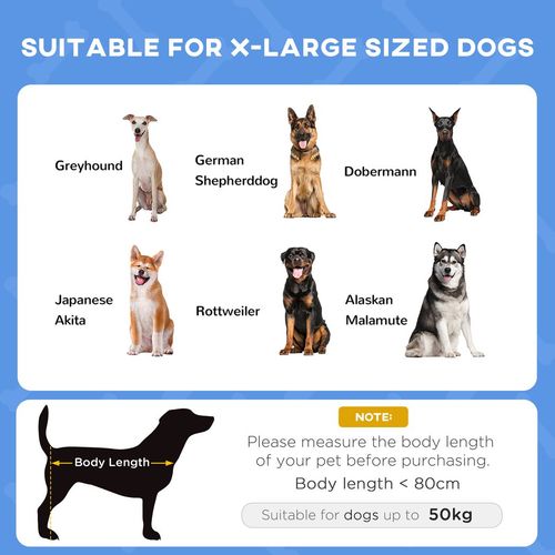 122cm Elevated Dog Bed Cooling Raised Pet Cot UV Protection Canopy Blue