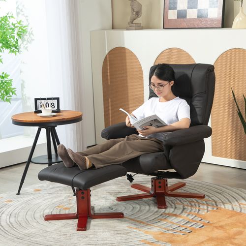 Recliner Chair with Footstool, Backrest Adjustable, Armchair
