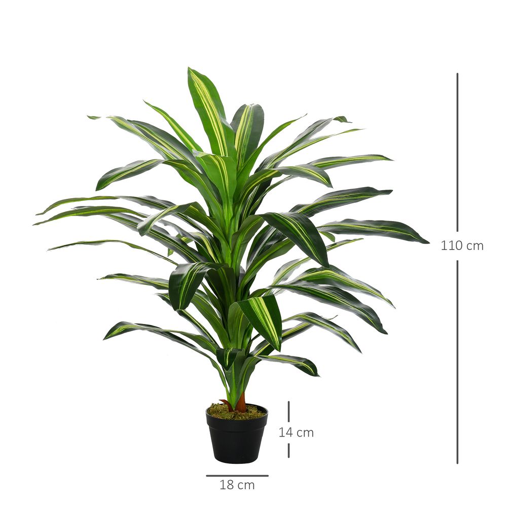 110cm/3.6FT Artificial Dracaena Tree Decorative Plant 40 Leaves