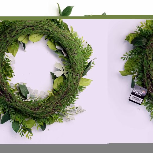 50cm Artificial Wreath Ferns Leaf