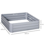 Raised Garden Bed: Durable Steel Frame, 1m x 1m - for Organizing Plants & Vegetables