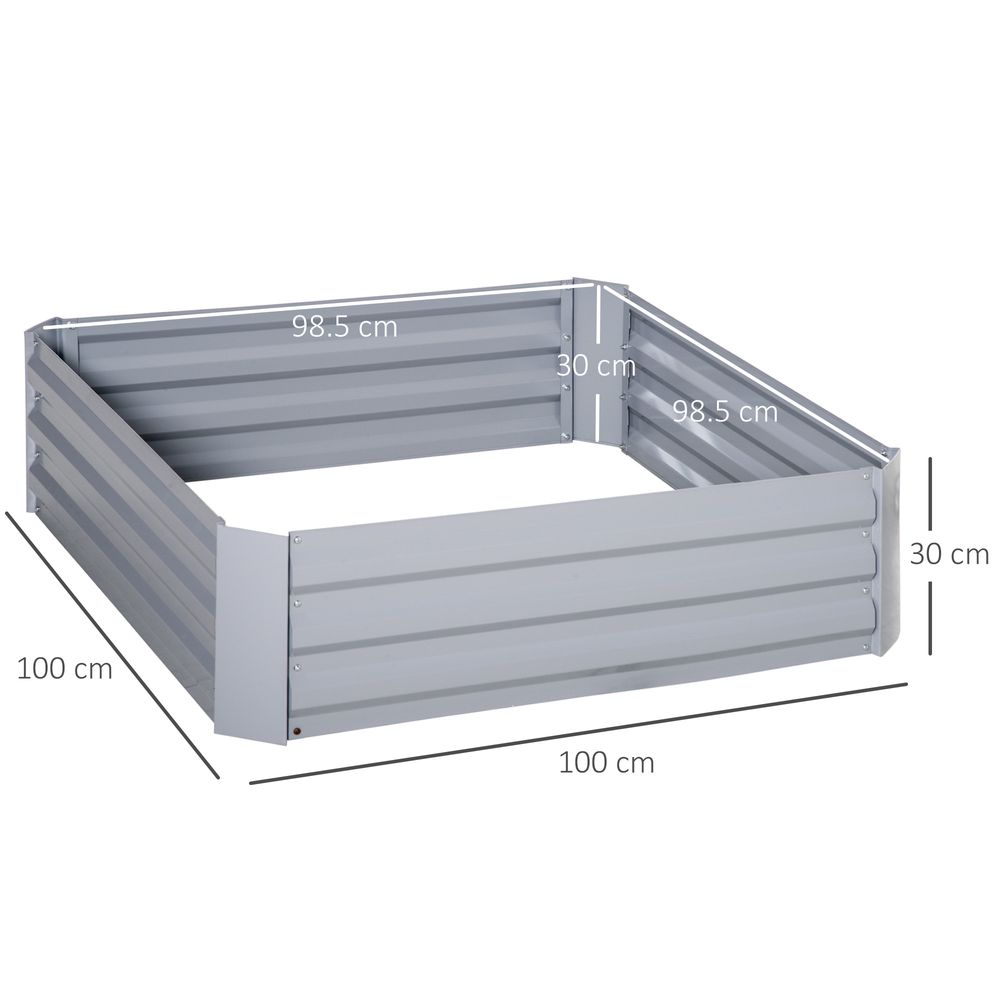 Raised Garden Bed: Durable Steel Frame, 1m x 1m - for Organizing Plants & Vegetables