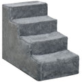 Premium Portable Dog Stairs - High Bed & Sofa Access - Washable Cover - Light Grey