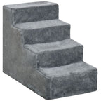 Premium Portable Dog Stairs - High Bed & Sofa Access - Washable Cover - Light Grey