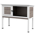 Large Elevated Rabbit Hutch w/ Asphalt Roof & Tray: Outdoor/Indoor Wood Shelter for Small Animals