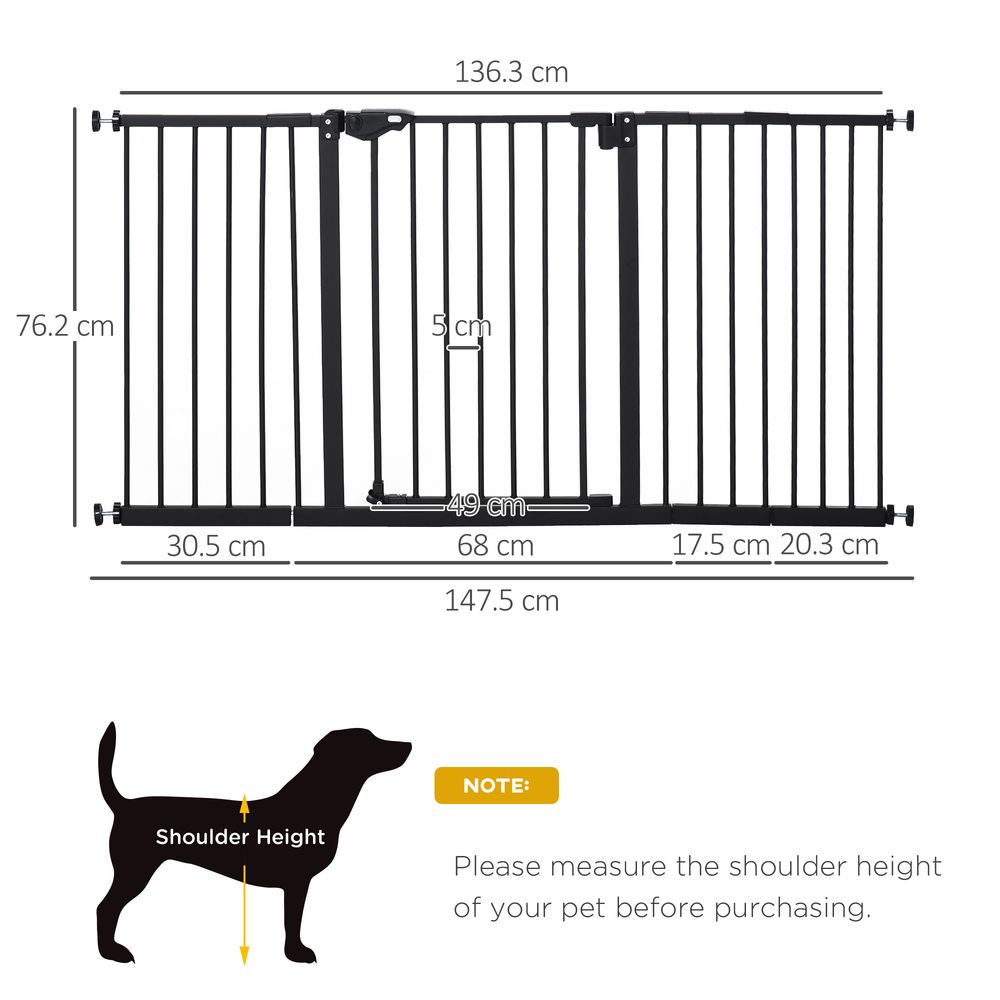 Pet Gate 3 Extensions & Adjustable Screws - Safe & Easy Assembly