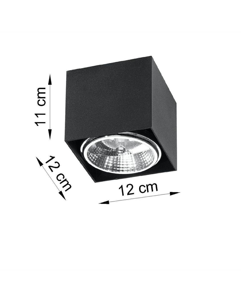 BLAKE Black Square Ceiling Lamp - Modern Loft Design, GU10