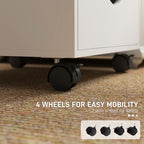 Mobile Vertical Filing Cabinet with 5 Drawers for Home Office, White