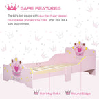 Kids Wooden Princess Crown Bed with Safety Side Rails - Design