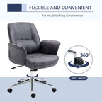 Swivel Computer Office Chair - Mid Back Desk Chair - Deep Grey