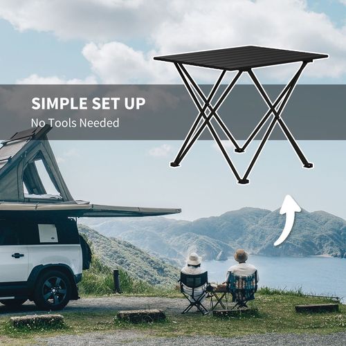 Folding Camping Table for Outdoor Camping, Picnic, Hiking, Black
