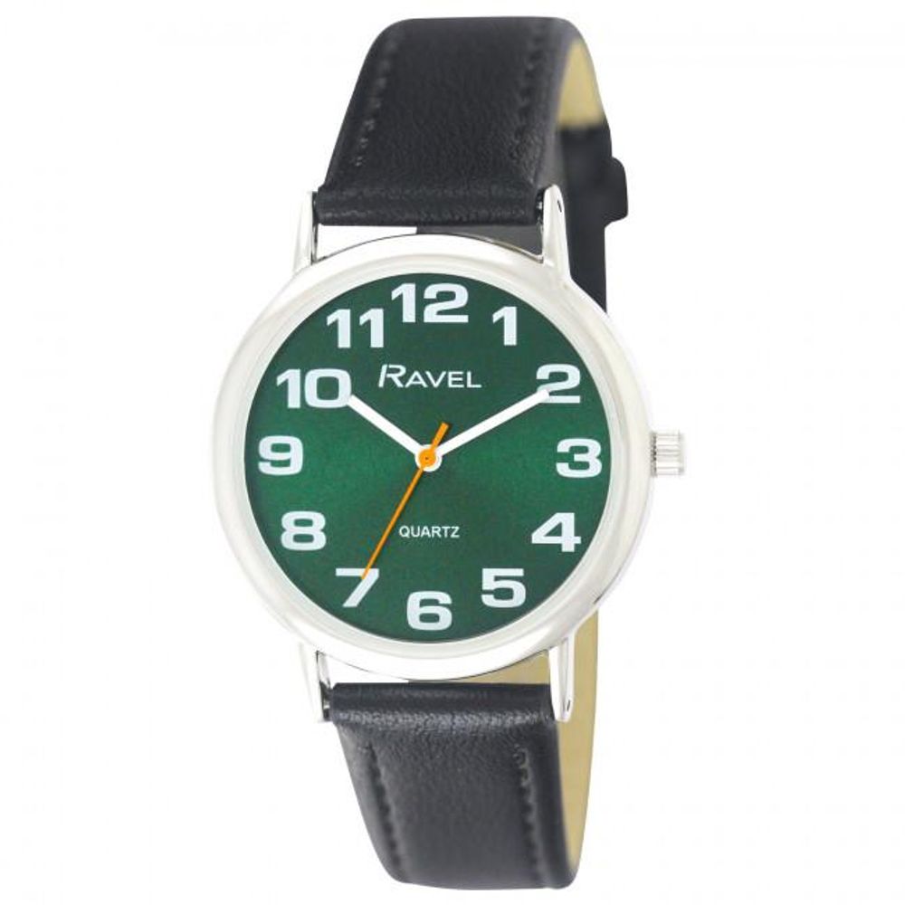 Unisex Classic Green Dial Black Strap Watch