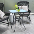 Square Glass Bistro Table Bar Dining Kitchen Breakfast Party Table 68.5x84 cm