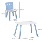 Kids Table & Chairs Dining Set - Safe Corners - Wood Legs