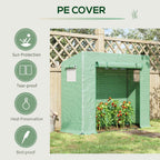 Garden Greenhouse Plant Cover, Windows & Zipper 198Lx77Wx149-168Hcm