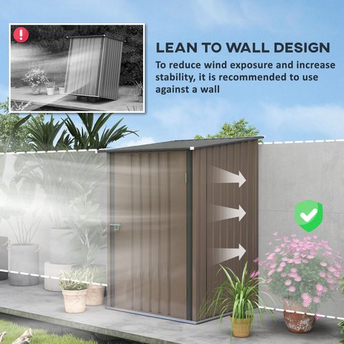 3.3ft x 3.4ft Outdoor Storage Shed Steel Garden Shed w/ Lockable Door