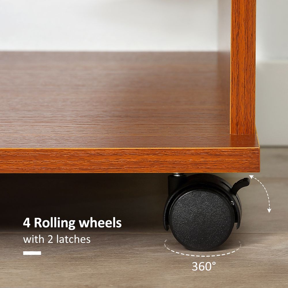 Walnut Open Wardrobe - Clothes Hanging Rail - Organizer