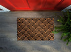 Astley Scallop Deco Latex Backed Coir 45x75cm Black Doormat