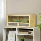 Reptile Terrarium w/ Transparent Sliding Doors, Breathable Mesh