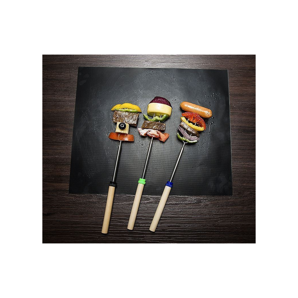 Non-Stick BBQ Grill Mat (40 x 33 cm) - Universal Barbeque Baking Oven Liners Reusable and Dishwasher Safe Indoor Outdoor BBQ Cooking Mats for Charcoal Electric Gas Grill Kitchen Ovens - Black