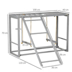 Chicken Activity Play Chicken Coop with Swing Set for 3-4 Birds, Grey