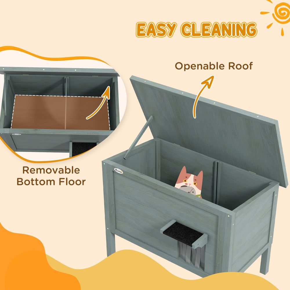Insulated Outdoor Cat House - Charcoal Grey