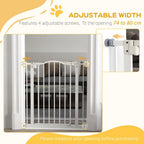 74-80cm Adjustable Pet Gate Barrier- Auto-Close, Metal