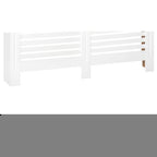 Modern Radiator Cover Cabinet Slatted Design MDF White Medium