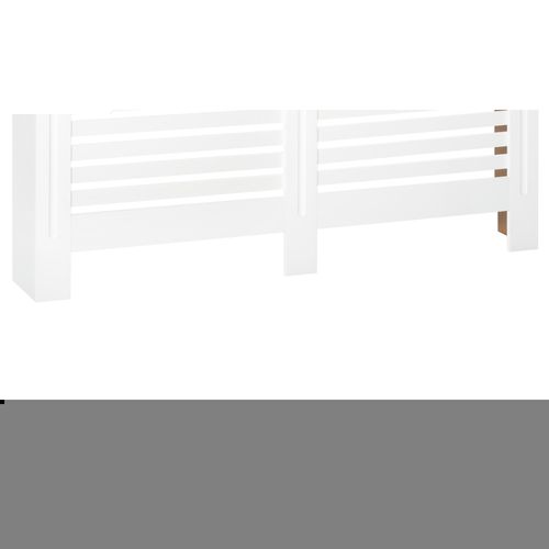 Modern Radiator Cover Cabinet Slatted Design MDF White Medium